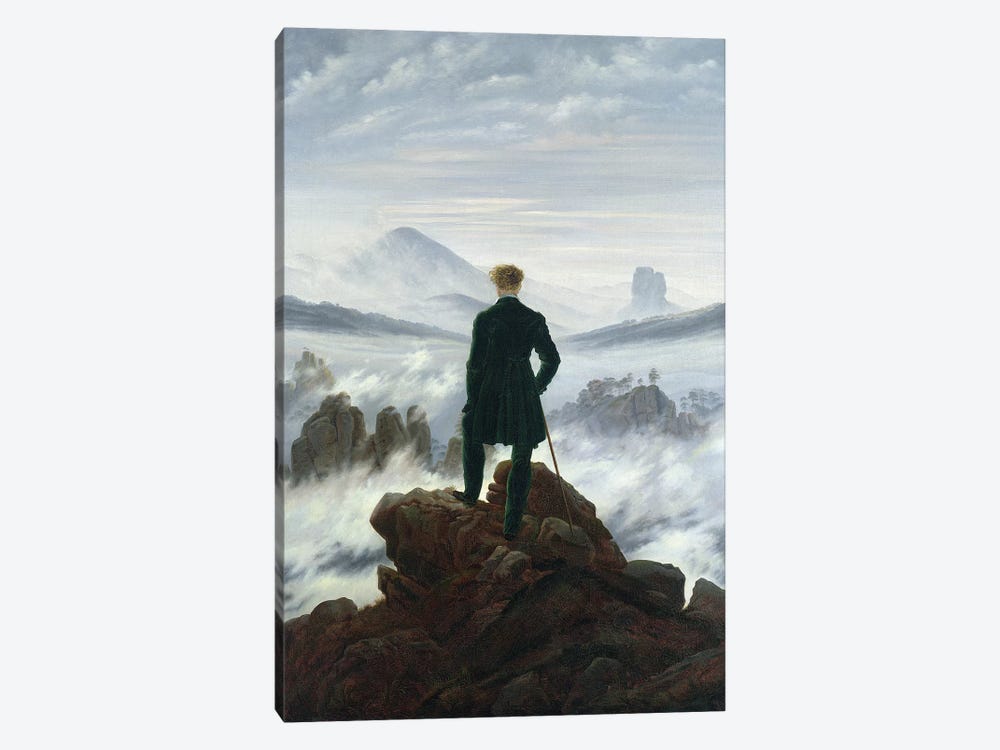 The Wanderer above the Sea of Fog, 1818  by Caspar David Friedrich 1-piece Canvas Wall Art