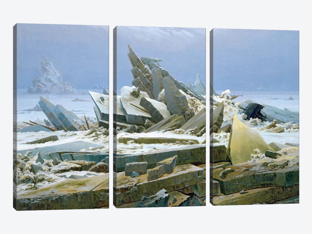 The Polar Sea, 1824  by Caspar David Friedrich 3-piece Canvas Print