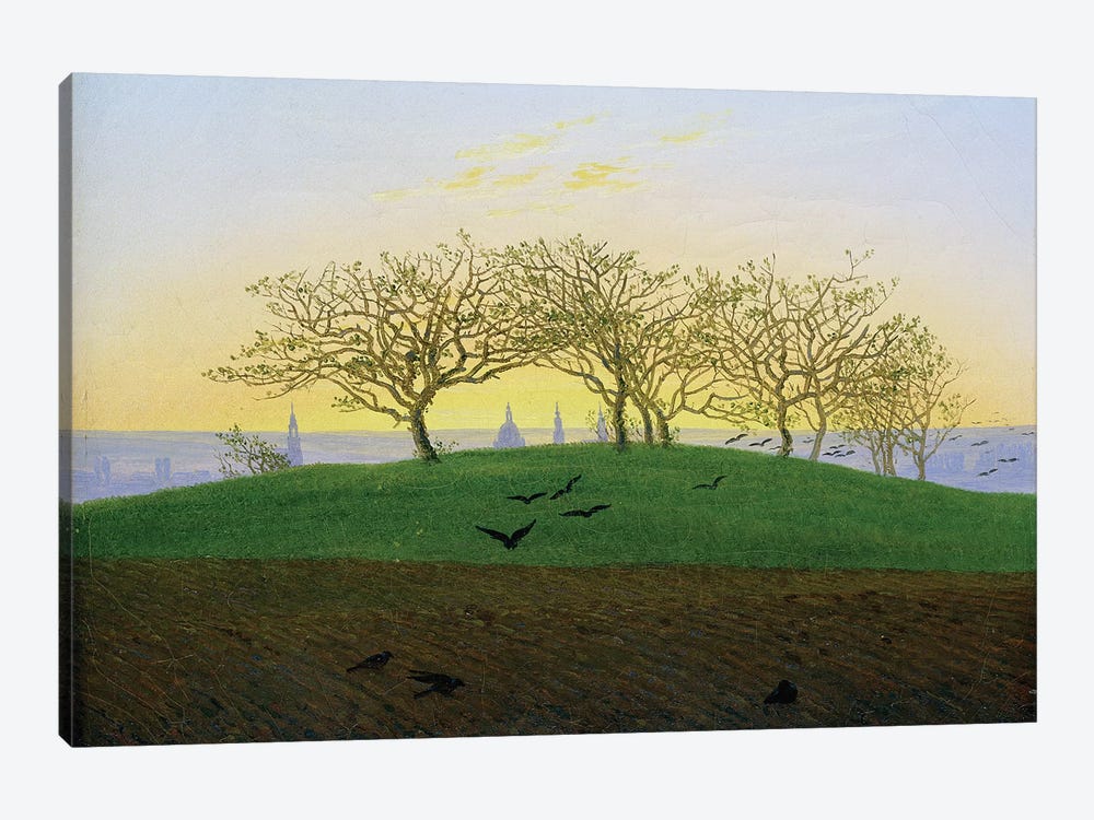 Hills and Ploughed Fields near Dresden  by Caspar David Friedrich 1-piece Canvas Print