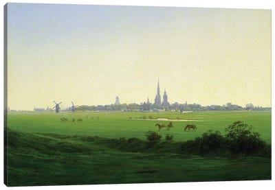 Meadows near Greifswald  Canvas Art Print - Caspar David Friedrich