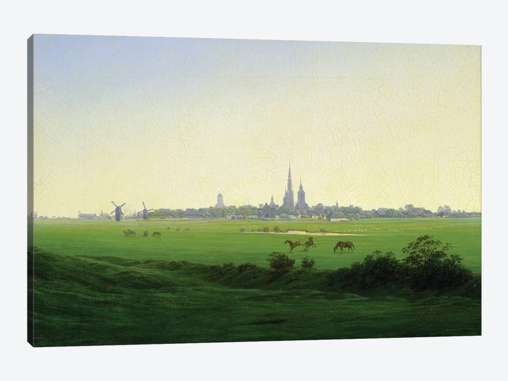 Meadows near Greifswald  by Caspar David Friedrich 1-piece Canvas Artwork