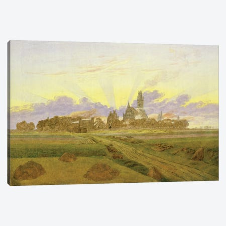 Dawn at Neubrandenburg  Canvas Print #BMN1888} by Caspar David Friedrich Canvas Artwork