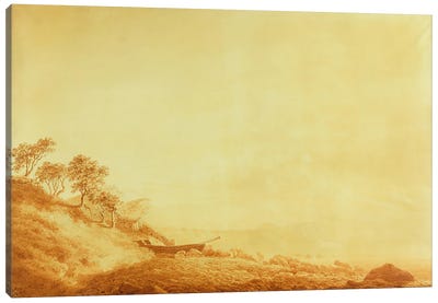 Looking towards Arkona at sunrise, 1801  Canvas Art Print - Caspar David Friedrich