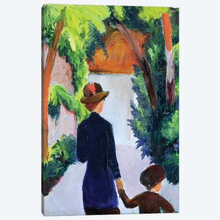 Mother and Child in the Park, 1914  Canvas Print #BMN1893} by August Macke Art Print