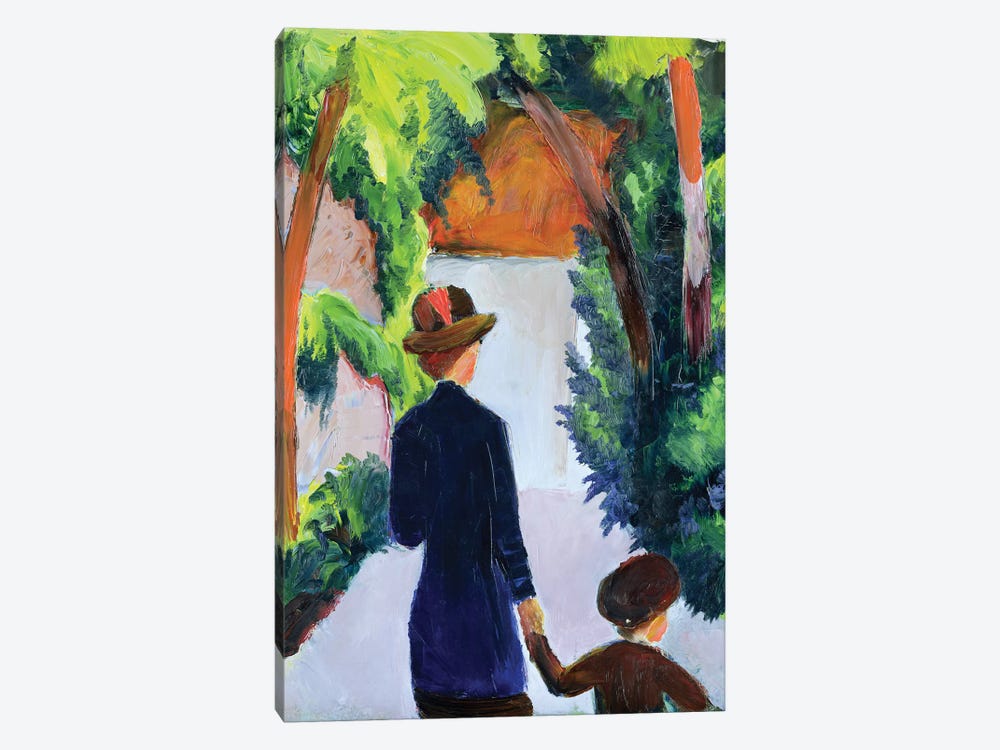 Mother and Child in the Park, 1914  by August Macke 1-piece Canvas Wall Art