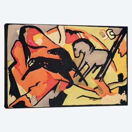 Two Horses, 1911/12  Canvas Print #BMN1895} by Franz Marc Canvas Wall Art