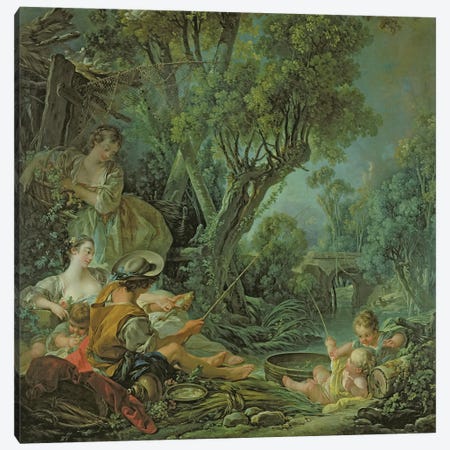 The Angler, 1759  Canvas Print #BMN1896} by Francois Boucher Canvas Wall Art