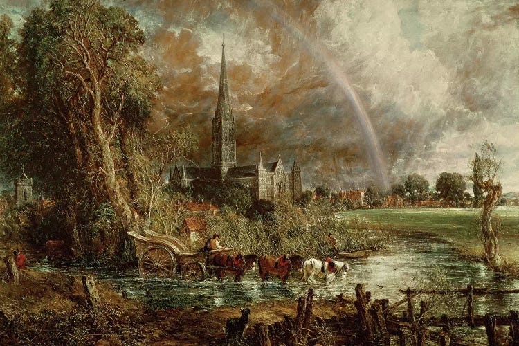 Salisbury Cathedral From the Meadows, 1831  