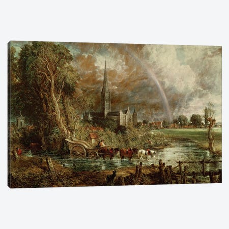 Salisbury Cathedral From the Meadows, 1831   Canvas Print #BMN189} by John Constable Canvas Art Print
