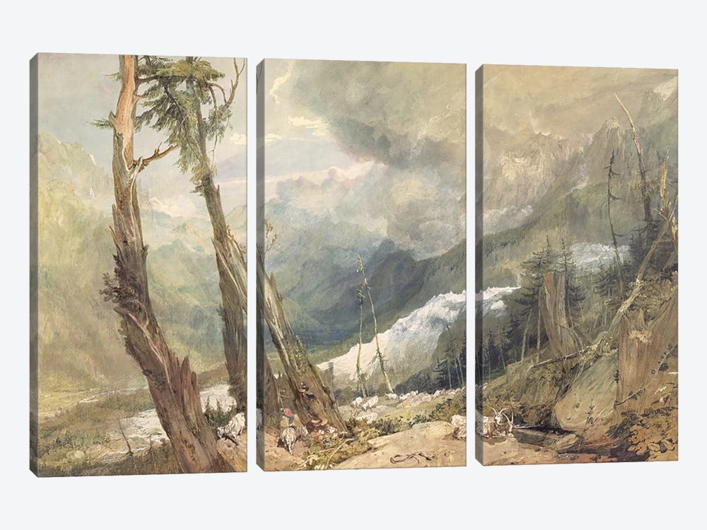 Mere de Glace, in the Valley of Chamouni, Switzerland, 1803  3-piece Art Print