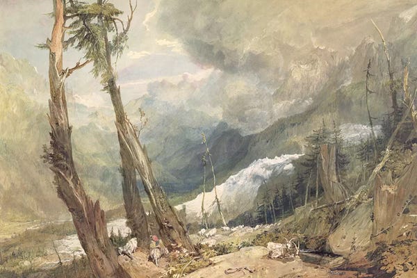 Switzerland: Mere de Glace, in the Valley of Chamouni, Switzerland, 1803  by J.M.W. Turner