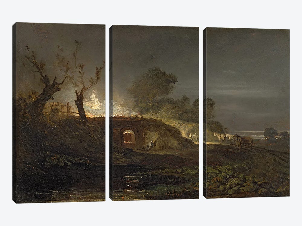 A Lime Kiln at Coalbrookdale, c.1797  3-piece Canvas Wall Art