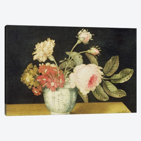 Flowers in a Delft Jar  Canvas Print #BMN1908} by Alexander Marshal Canvas Art Print