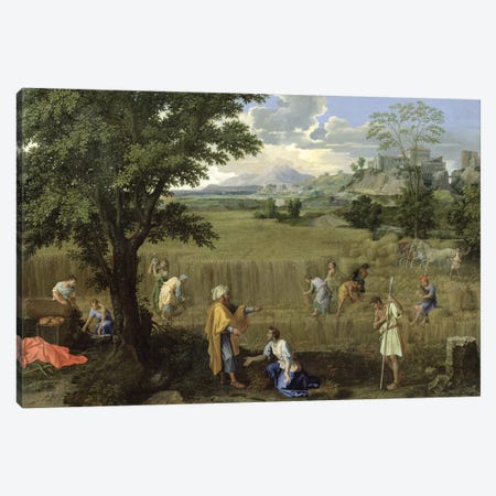Summer, or Ruth and Boaz, 1660-64  Canvas Print #BMN1909} by Nicolas Poussin Canvas Art Print