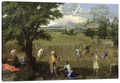 Summer, or Ruth and Boaz, 1660-64  Canvas Art Print