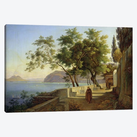 The Terrace of the Capucins in Sorrento, 1828  Canvas Print #BMN1910} by Joachim Faber Canvas Artwork