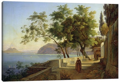 The Terrace of the Capucins in Sorrento, 1828  Canvas Art Print
