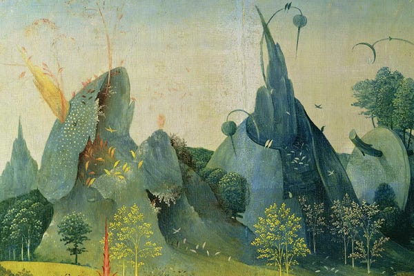 Renaissance: The Garden of Eden, detail from the right panel of The Garden of Earthly Delights, c.1500   by Hieronymus Bosch