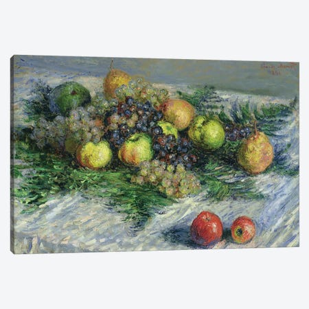 Still Life with Pears and Grapes, 1880  Canvas Print #BMN1920} by Claude Monet Art Print