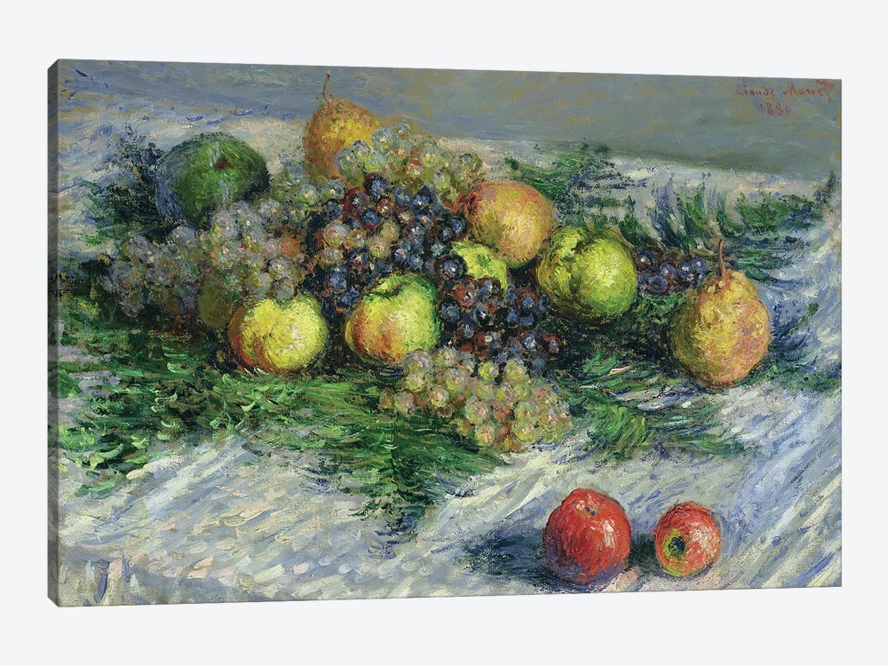 Still Life with Pears and Grapes, 1880  by Claude Monet 1-piece Canvas Art Print