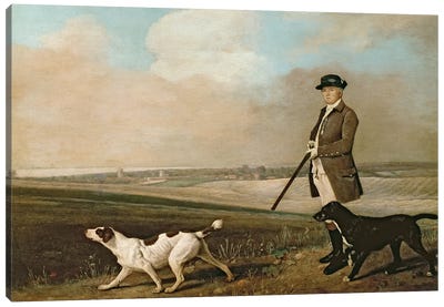 Sir John Nelthorpe, 6th Baronet out Shooting with his Dogs in Barton Field, Lincolnshire, 1776  Canvas Art Print - Pointers & Setters