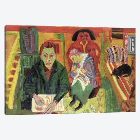The Living Room, 1920  Canvas Print #BMN1931} by Ernst Ludwig Kirchner Canvas Art