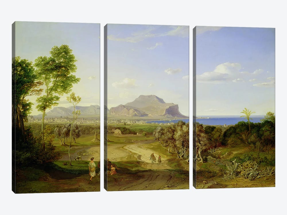 View over Palermo, 1828  3-piece Canvas Artwork