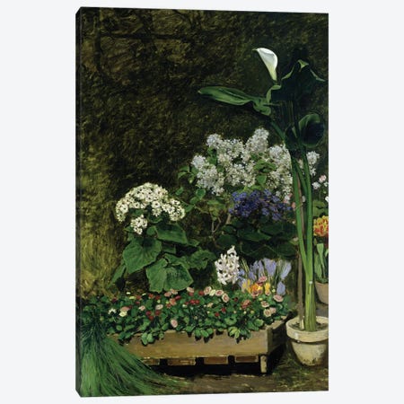 Flowers in a Greenhouse, 1864  Canvas Print #BMN1944} by Pierre-Auguste Renoir Canvas Artwork