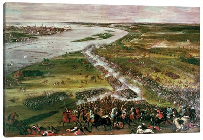 Battle for the Crossing of the Dvina, 1701  Canvas Art Print