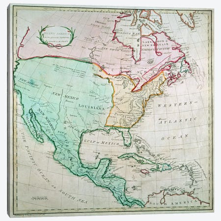 Map of North America, published by T. Stackhouse, 1783 Canvas Print #BMN1960} by English School Canvas Art Print
