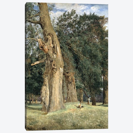 Old elms in Prater, 1831  Canvas Print #BMN1968} by Ferdinand Georg Waldmuller Art Print