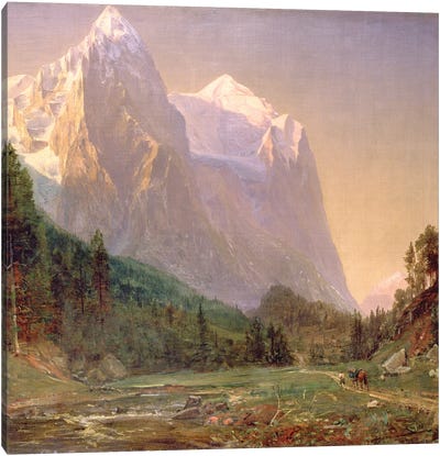 Sunrise on the Wetterhorn, 1858  Canvas Art Print
