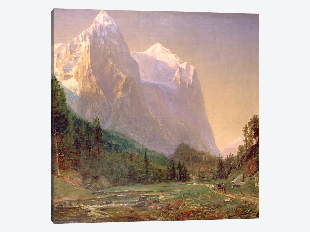 Sunrise on the Wetterhorn, 1858  1-piece Canvas Art Print