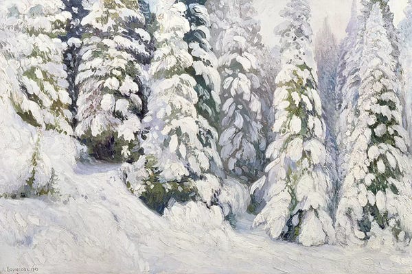 Evergreen Trees: Winter Tale, 1913  by Aleksandr Alekseevich Borisov