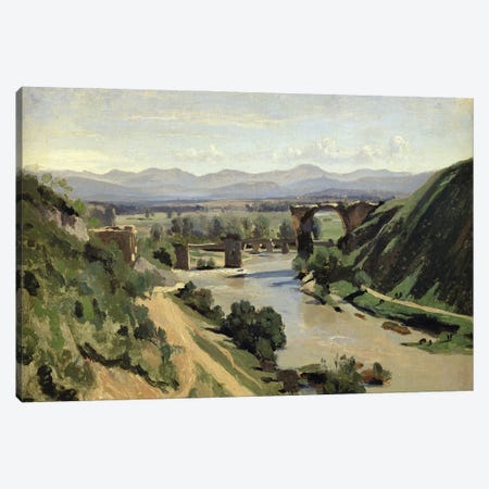 Narni, The Bridge of Augustus over the Nera  Canvas Print #BMN1982} by Jean-Baptiste-Camille Corot Canvas Print