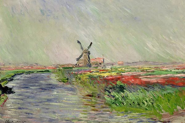 Watermills & Windmills: Tulip Field in Holland  by Claude Monet
