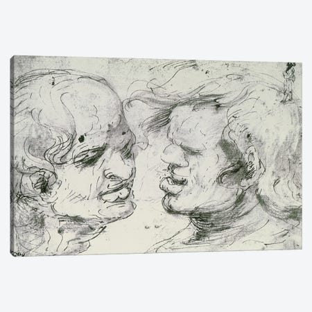 Two Heads  Canvas Print #BMN1992} by Leonardo da Vinci Canvas Wall Art