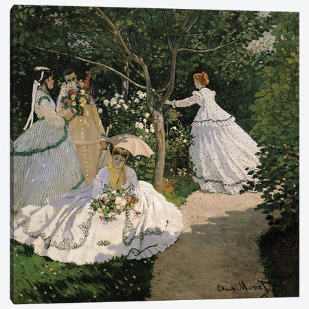 Women in the Garden, 1866  Canvas Print #BMN199} by Claude Monet Canvas Art