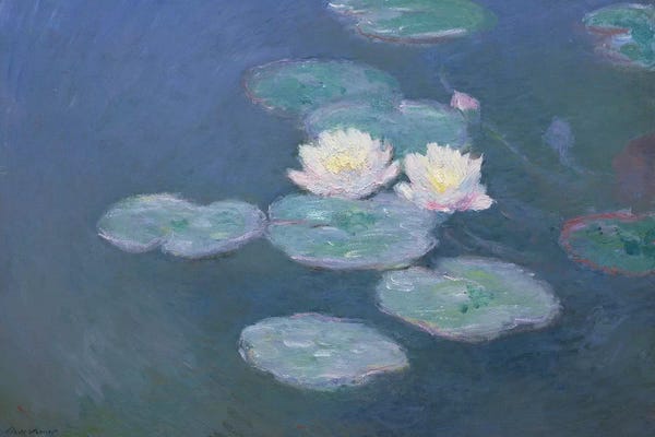 Ponds: Waterlilies, Evening   by Claude Monet