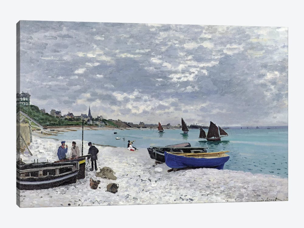 The Beach at Sainte-Adresse, 1867  by Claude Monet 1-piece Canvas Art Print