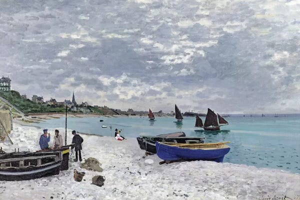 All Things Monet: The Beach at Sainte-Adresse, 1867  by Claude Monet