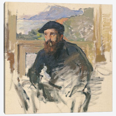 Self Portrait in his Atelier, c.1884  Canvas Print #BMN2007} by Claude Monet Canvas Art Print