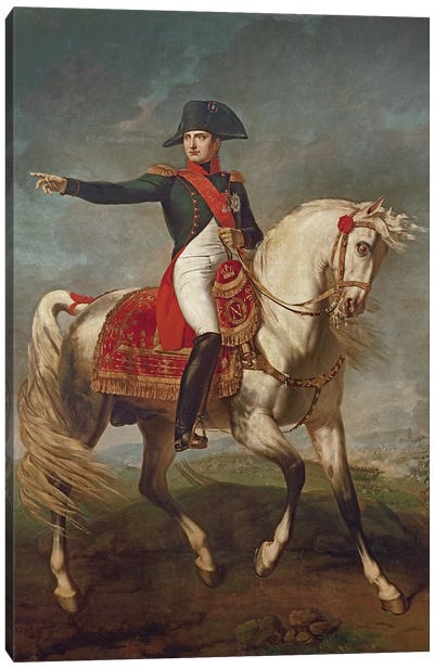 Equestrian Portrait of Napoleon I  Canvas Art Print - Napoleon Bonaparte
