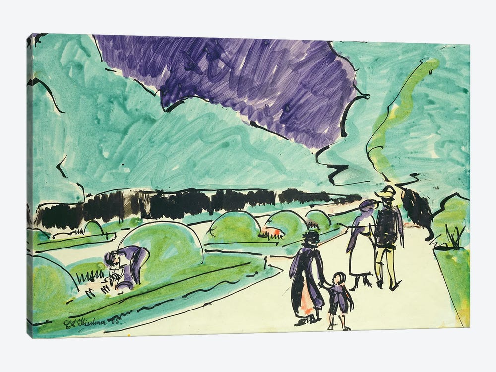 Entrance to a large garden in Dresden, 1905  by Ernst Ludwig Kirchner 1-piece Canvas Print