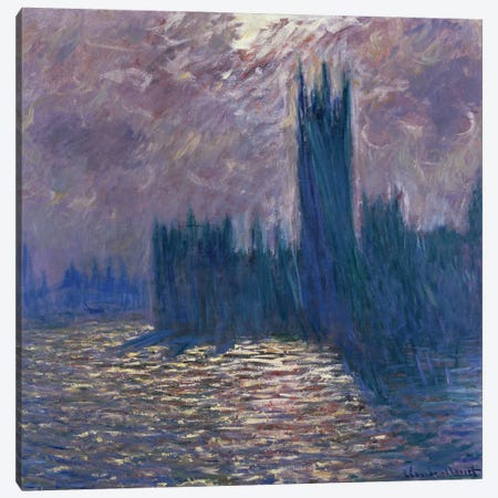 Parliament, Reflections on the Thames, 1905  Canvas Print #BMN2017} by Claude Monet Canvas Artwork