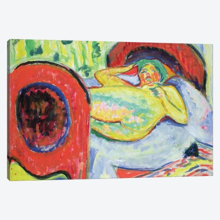 Reclining Nude  Canvas Print #BMN2030} by Ernst Ludwig Kirchner Canvas Art Print