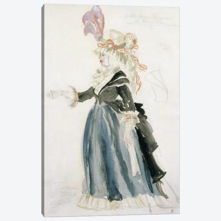 Costume design for 'Misa Sert' as 'Une Dame de la Cour' for 'La Fete Merveilleuse'at Versailles, 1923  Canvas Print #BMN2033} by Juan Gris Canvas Art Print