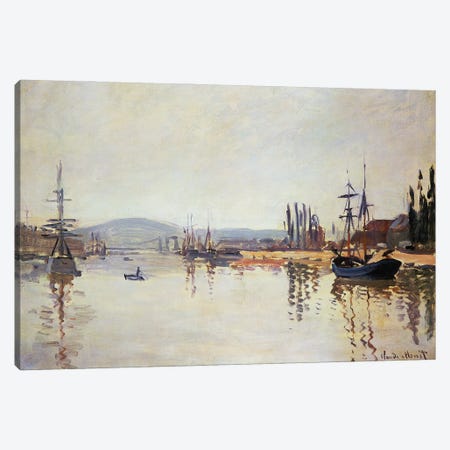 The Seine Below Rouen  Canvas Print #BMN2036} by Claude Monet Canvas Artwork