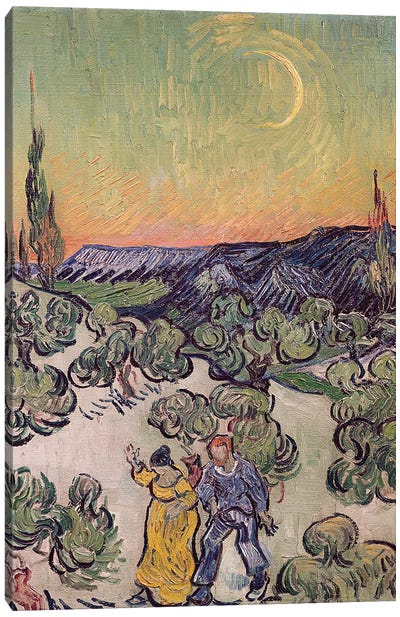 Moonlit Landscape, 1889  Canvas Art Print - Vincent van Gogh