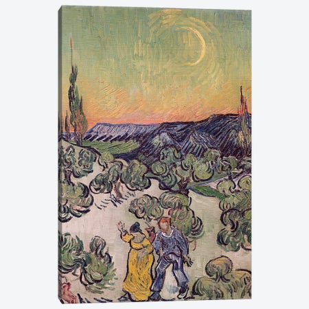 Moonlit Landscape, 1889  Canvas Print #BMN2039} by Vincent van Gogh Canvas Print